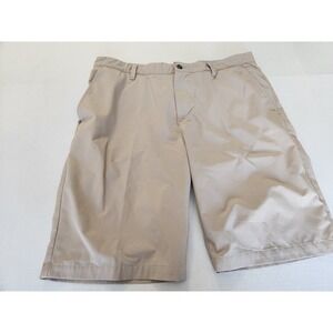 Adidas Golf Shorts Tan Mens Size 38 Flat Front Performance Lightweight